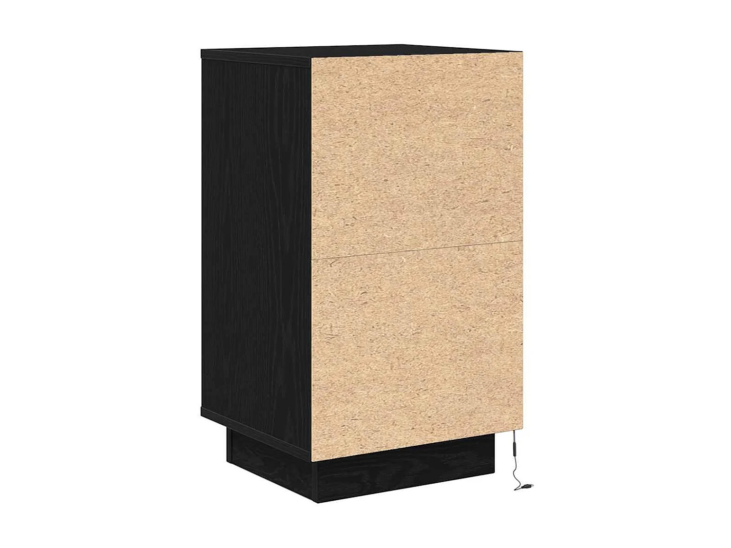 Nachttisch-Beistelltisch mit LED-Leuchten Schwarz 38x34x65 cm SHL54635