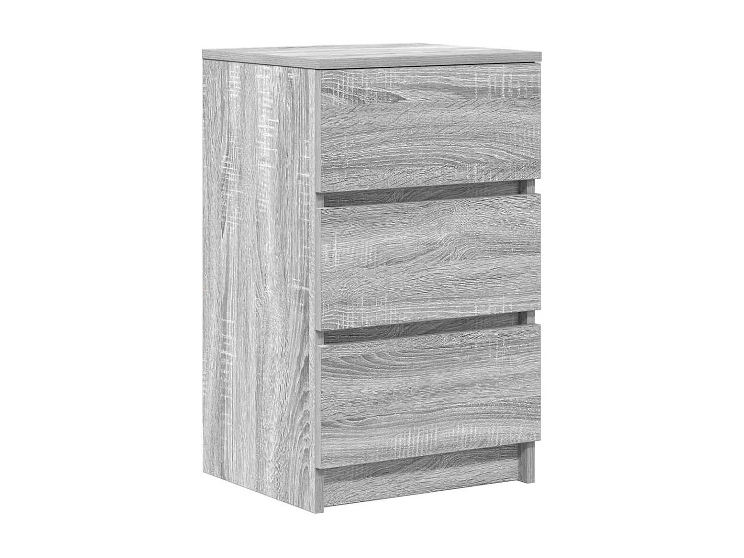 Nachttisch-Beistelltisch mit 3 Schubladen Grau Sonoma 39x35x65 cm SHL78338