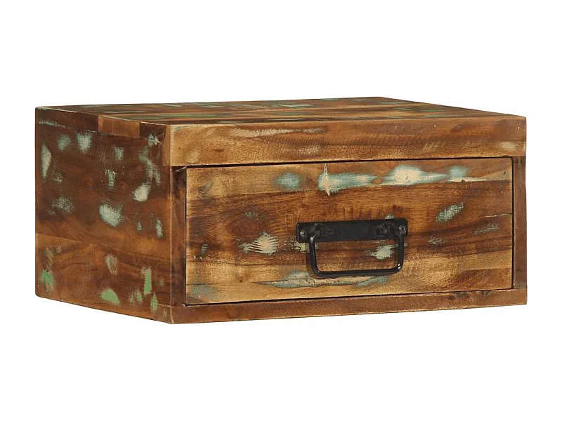 Mesitas de noche | Mesilla de noche de pared 2 uds madera maciza reciclada