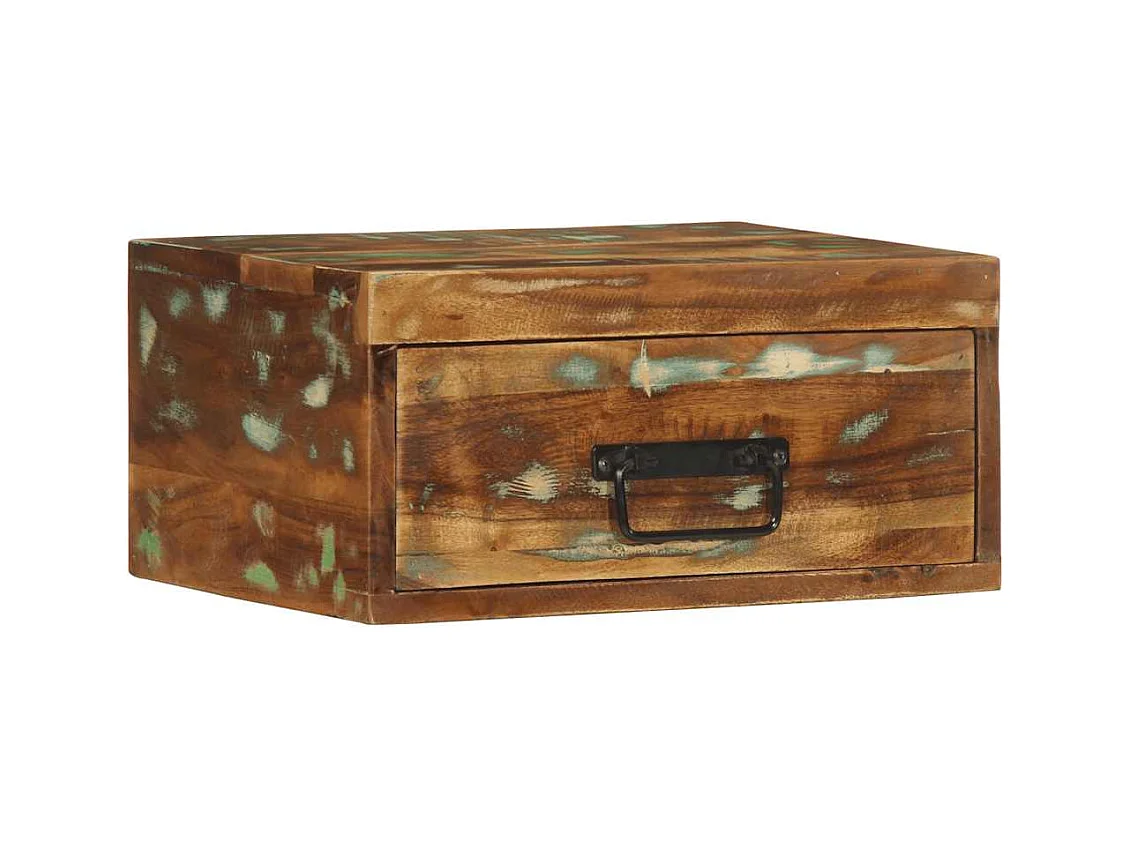 Mesitas de noche | Mesilla de noche de pared 2 uds madera maciza reciclada