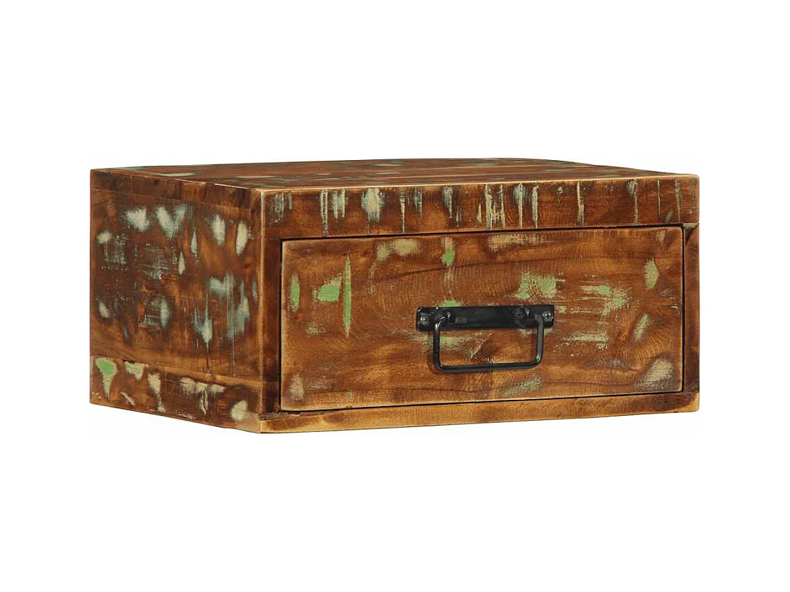 Mesitas de noche | Mesilla de noche de pared 2 uds madera maciza reciclada