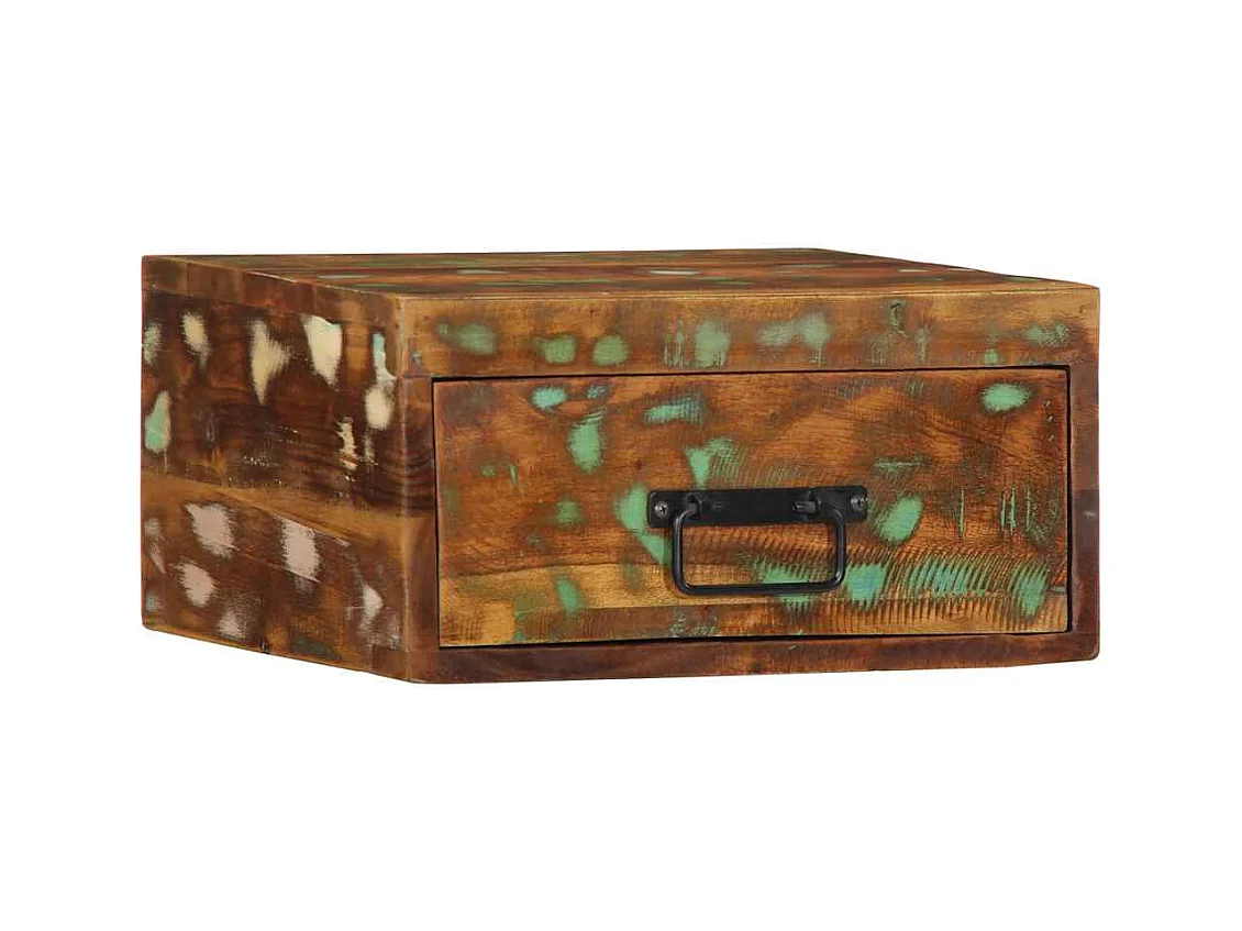 Mesitas de noche | Mesilla de noche de pared 2 uds madera maciza reciclada