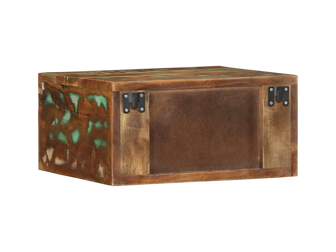 Mesitas de noche | Mesilla de noche de pared 2 uds madera maciza reciclada