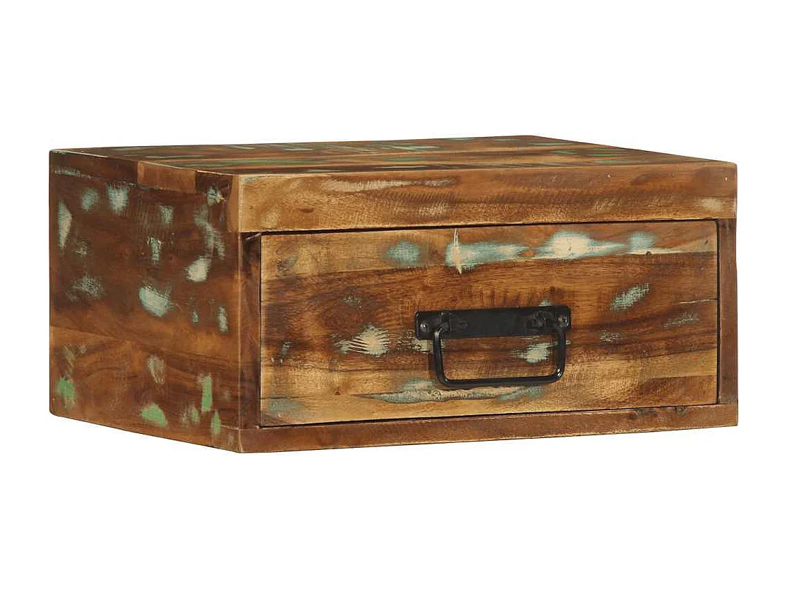 Mesitas de noche | Mesilla de noche de pared 2 uds madera maciza reciclada