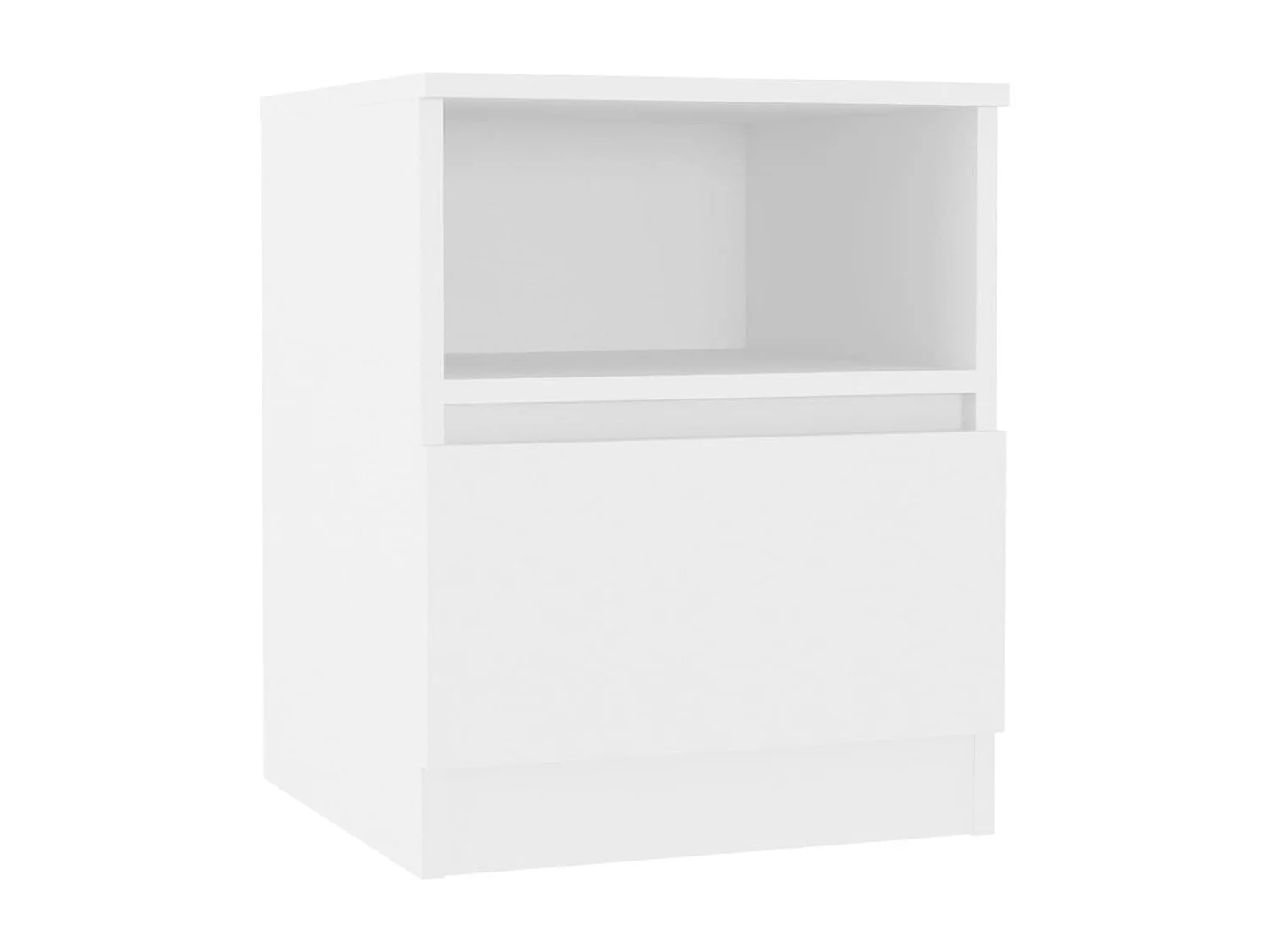 Mesita de noche | Mesilla de noche blanco madera contrachapada 40x40x50 cm