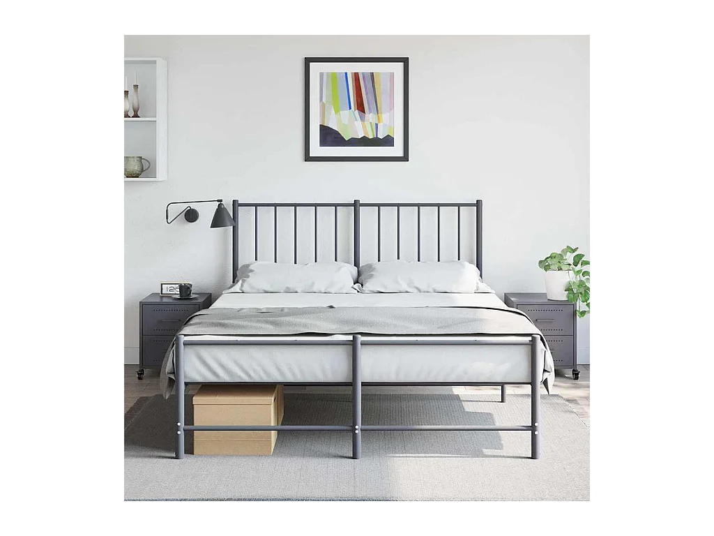 Tables de chevet lot de 2 avec tiroirs anthracite 36x39x43,5 cm acier