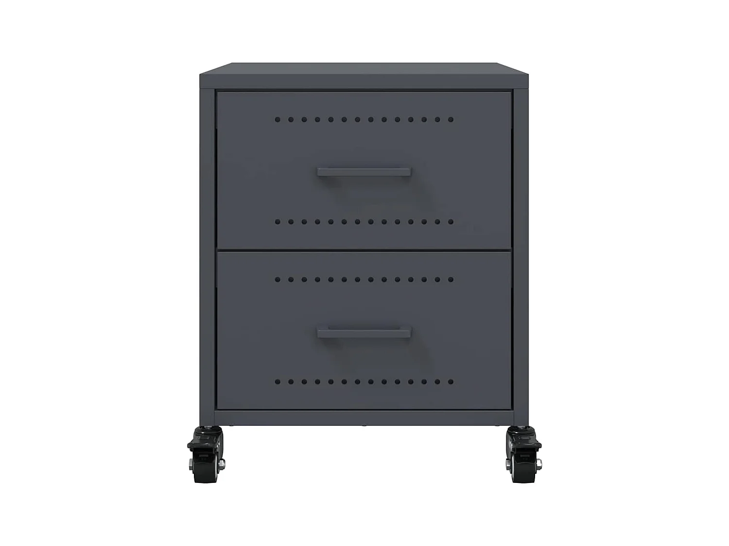 Tables de chevet lot de 2 avec tiroirs anthracite 36x39x43,5 cm acier