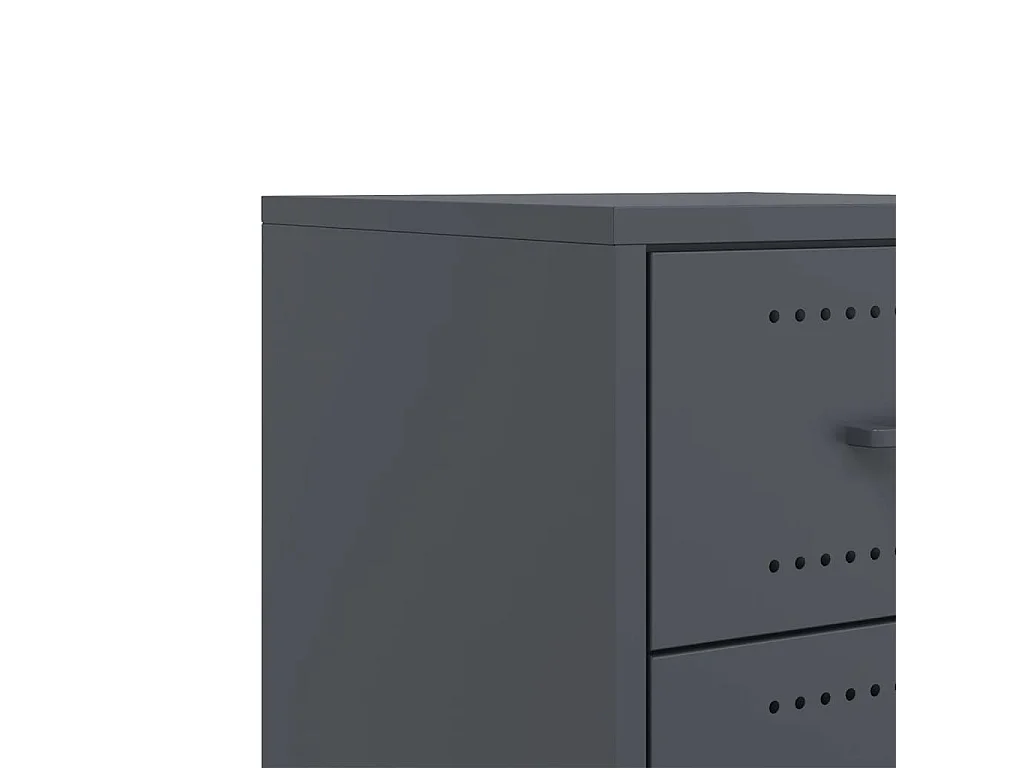 Nachttisch 2er Set-Beistelltisch-Nachttischkommode Anthrazit 36x39x43,5 cm Stahl SHL31112