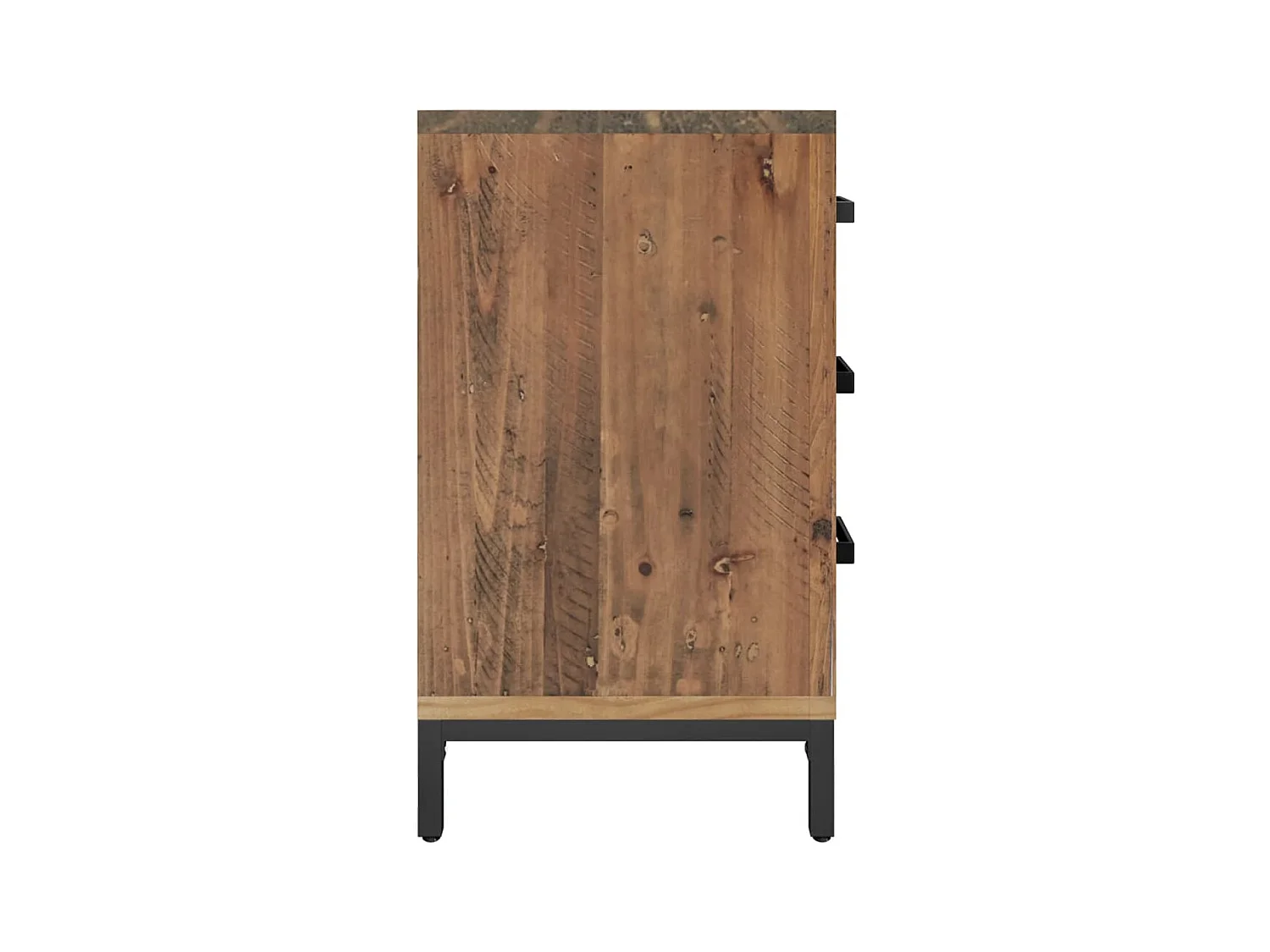 Mesita de noche | Mesilla de noche madera maciza pino reciclada marrón 40x30x55 cm