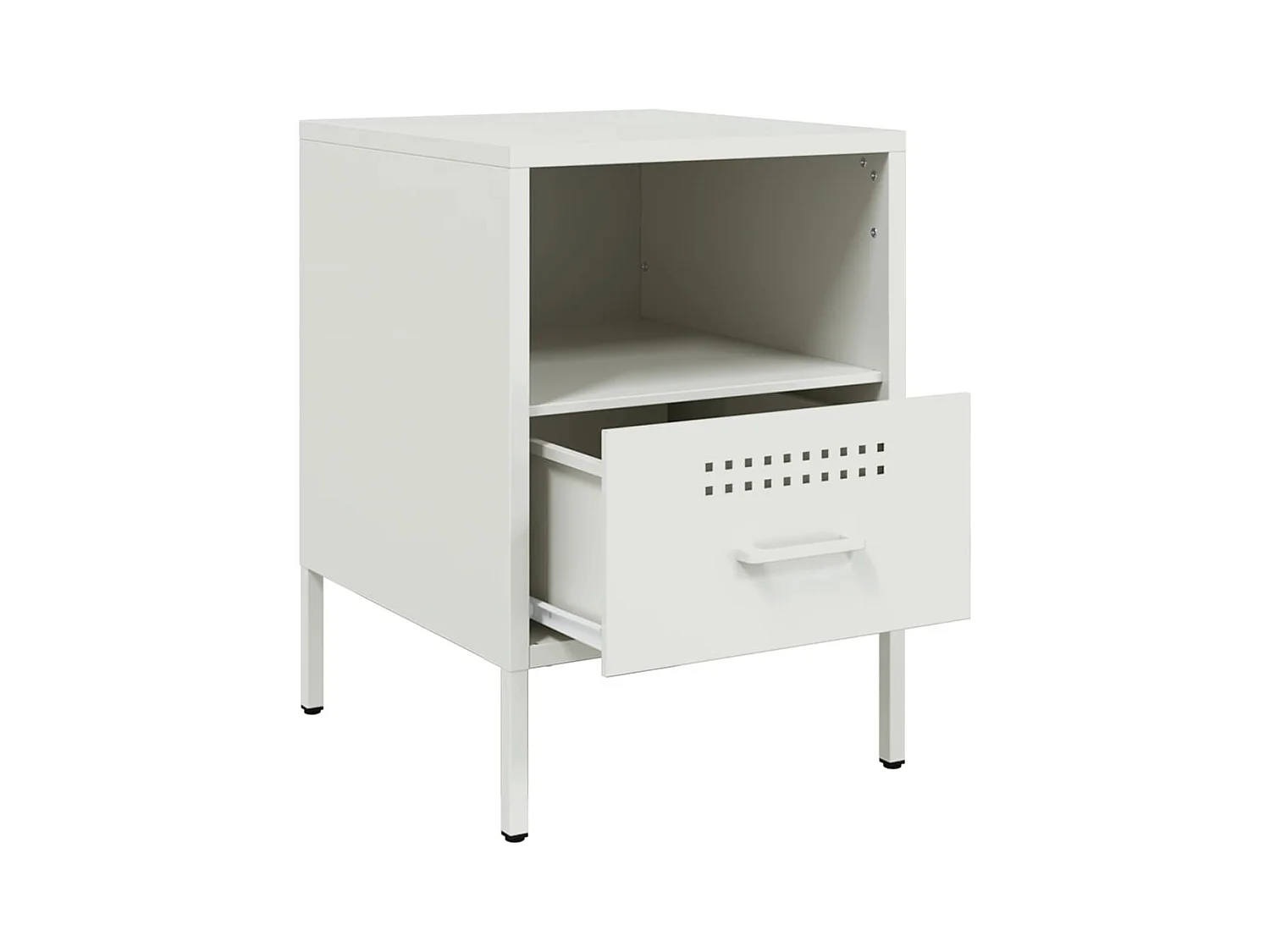 Mesitas de noche | Mesilla de noche 2 unidades acero blanco 36x39x50,5 cm