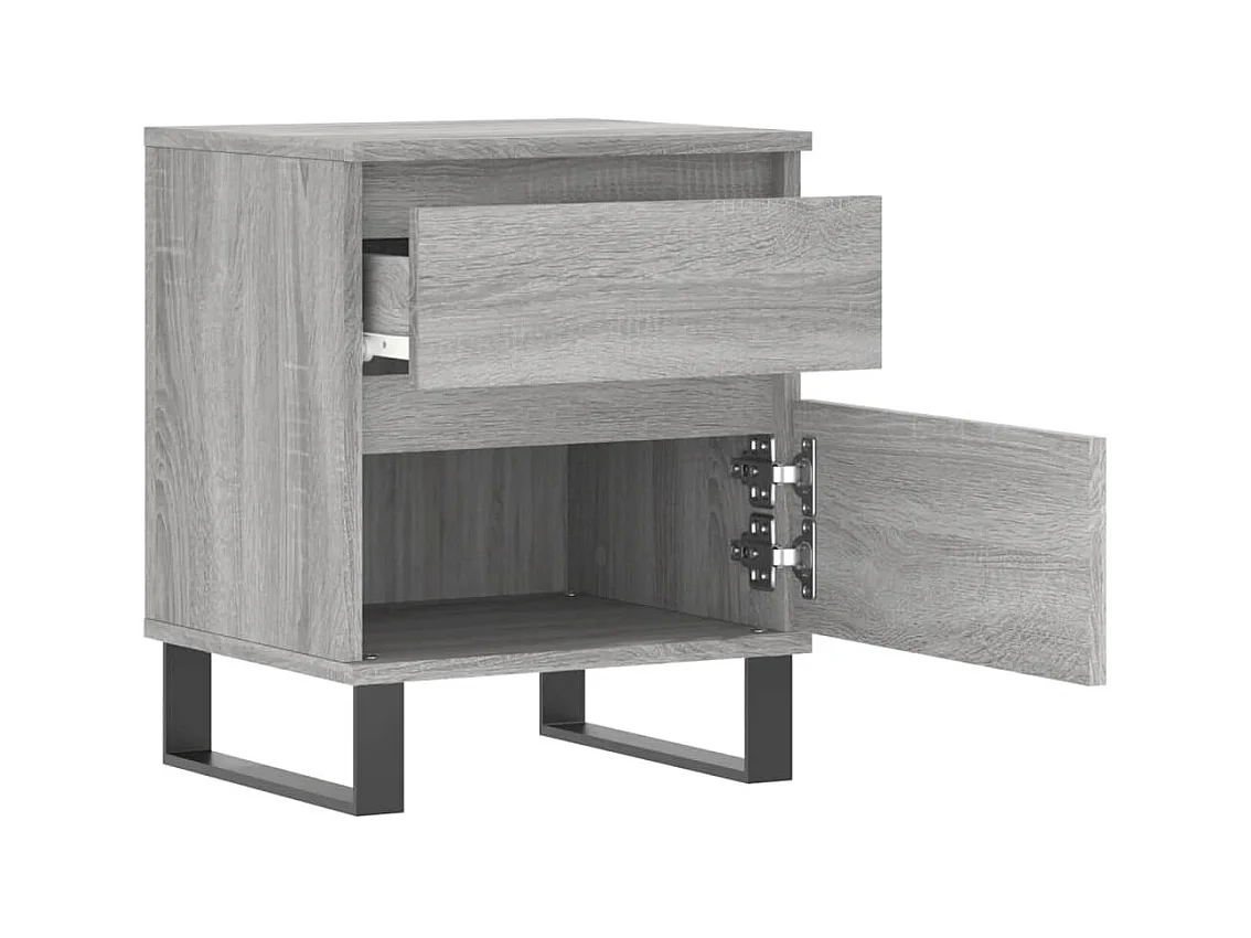 Mesita de noche | Mesilla de noche madera de ingeniería gris Sonoma 40x35x50 cm