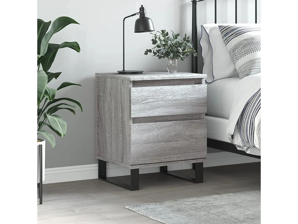 Nachttisch-Beistelltisch Grau Sonoma 40x35x50 cm Holzwerkstoff SHL55938