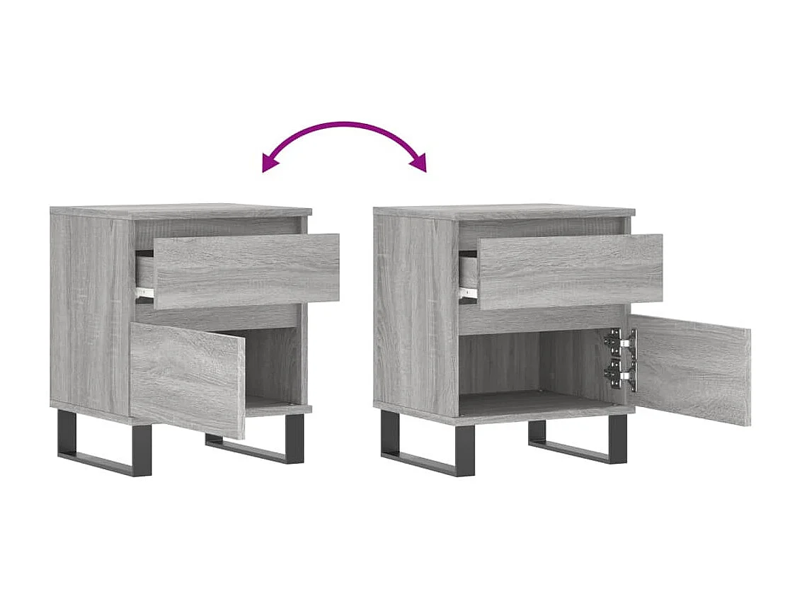 Nachttisch-Beistelltisch Grau Sonoma 40x35x50 cm Holzwerkstoff SHL55938