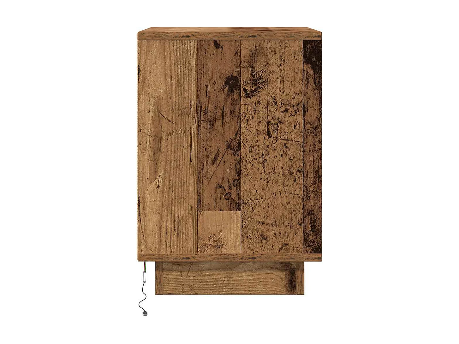 Mesillas de noche | Mesita de noche con luces LED 2 uds madera vieja 38x34x50 cm