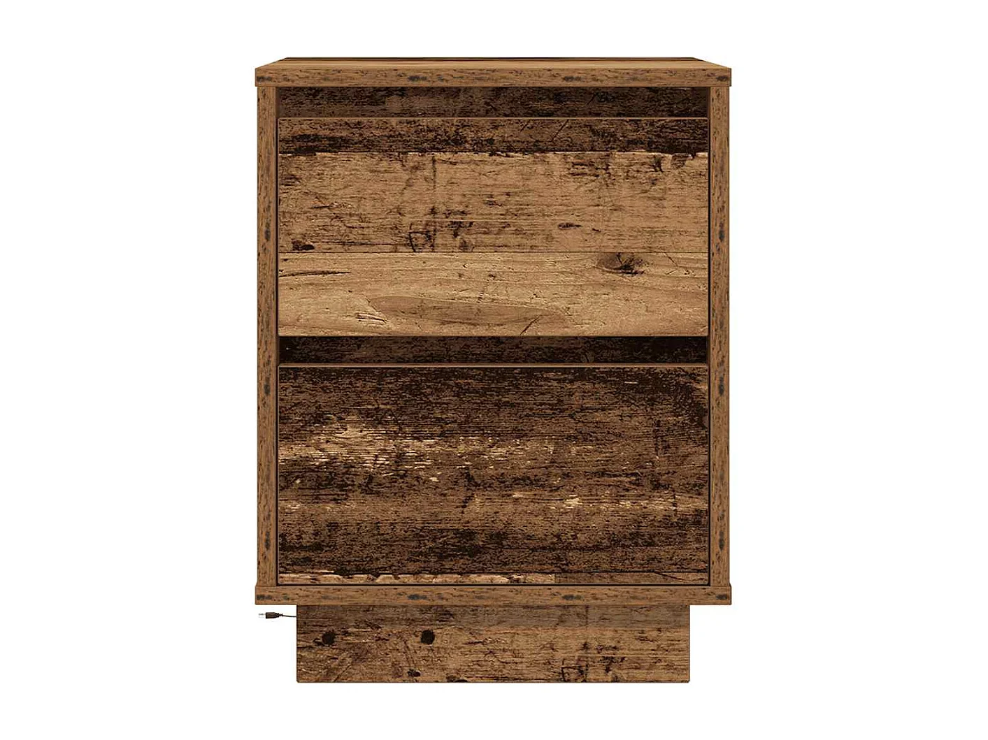 Nachttische mit LED-Leuchten 2er Set | Beistelltisch Altholz-Optik 38x34x50 cm SHL78067