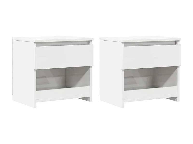 Mesitas de noche | Mesilla de noche 2 uds contrachapada blanco brillo 40x30x30 cm