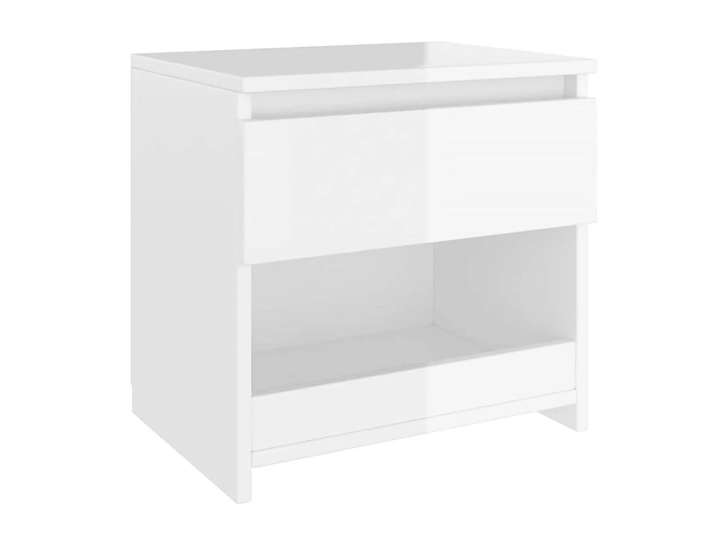 Nachttisch 2er Set-Beistelltisch Hochglanz-Weiß 40x30x39 cm Holzwerkstoff SHL39711