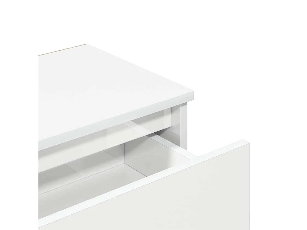 Nachttisch 2er Set-Beistelltisch Hochglanz-Weiß 40x30x39 cm Holzwerkstoff SHL39711