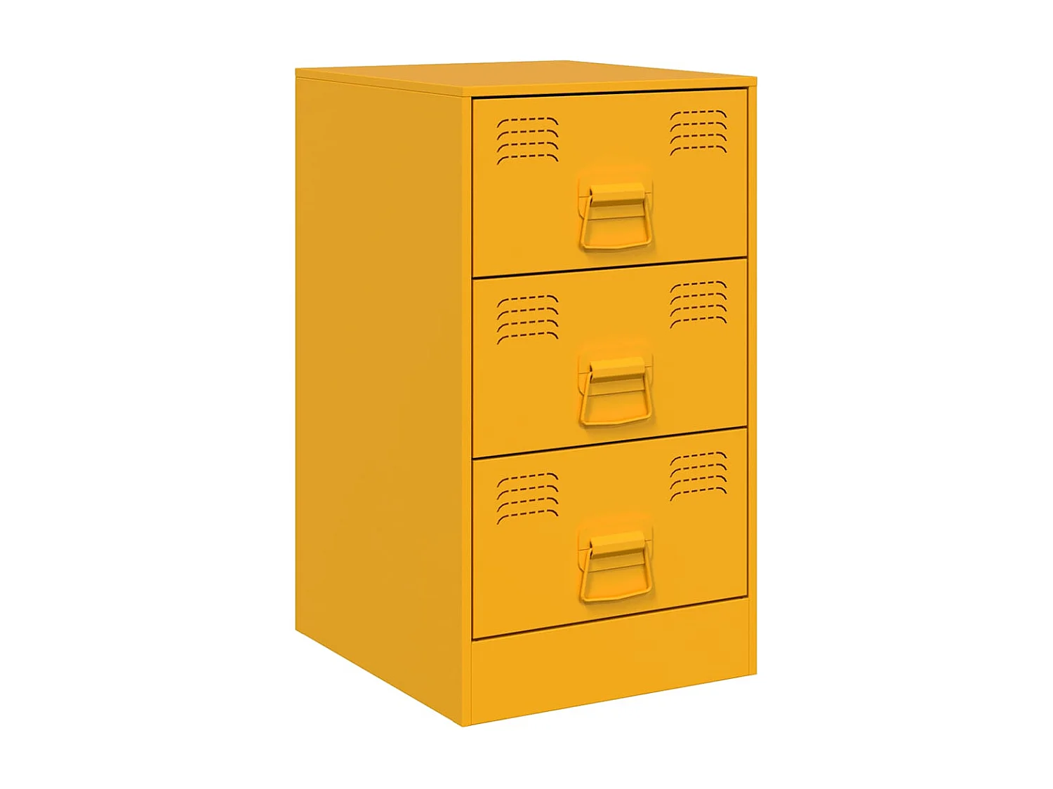 Mesita de noche | Mesilla de noche acero amarillo mostaza 34,5x39x62 cm