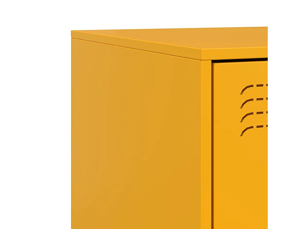 Mesita de noche | Mesilla de noche acero amarillo mostaza 34,5x39x62 cm