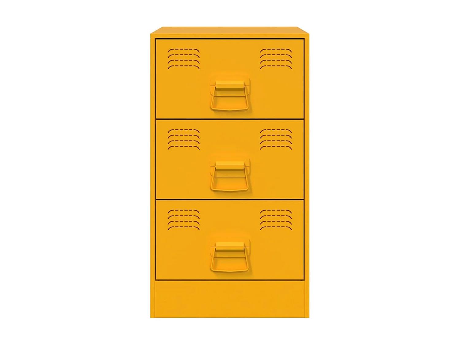 Mesita de noche | Mesilla de noche acero amarillo mostaza 34,5x39x62 cm