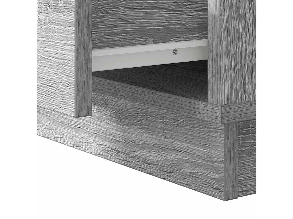 Table de chevet-Table d'appoint Gris 50x34.5x50 cm. Bois d'ingénierie