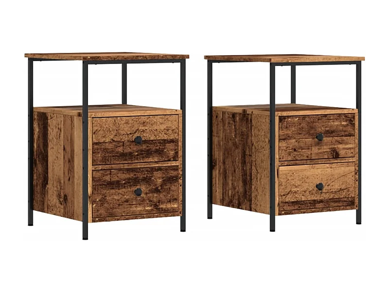 Mesa de Cabeceira Moderna 2 peças derivados de madeira madeira velha