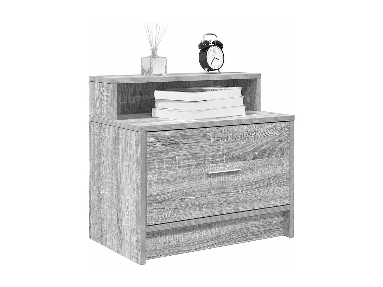 Nachttisch-Beistelltisch mit Schublade Grau Sonoma 51x31x47 cm SHL75822
