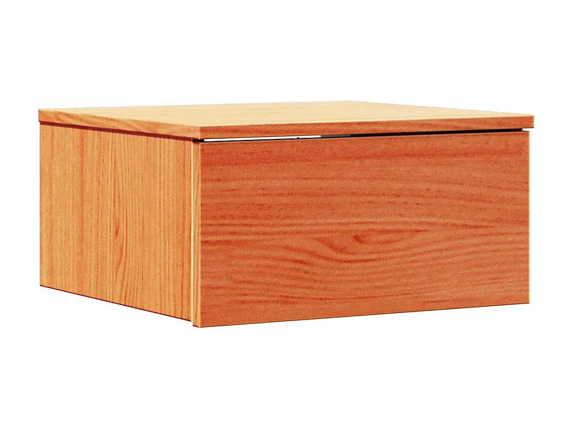 Mesa de Noche | Mesa auxiliar con cajón 2 uds. Marrón cera 37x35x18.5 cm