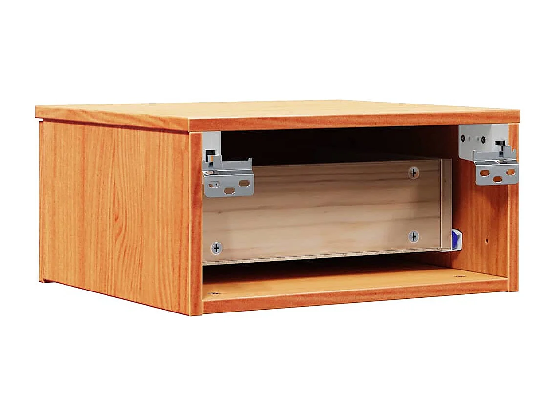 Mesa de Noche | Mesa auxiliar con cajón 2 uds. Marrón cera 37x35x18.5 cm