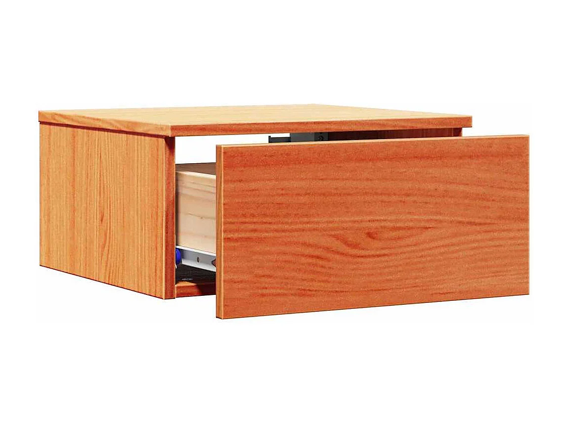 Mesa de Noche | Mesa auxiliar con cajón 2 uds. Marrón cera 37x35x18.5 cm