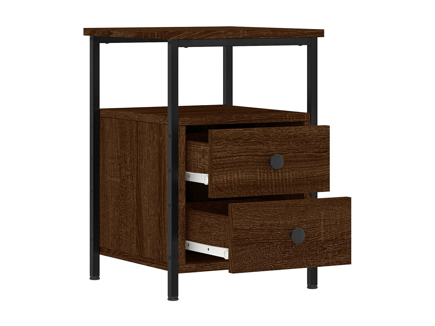 Nachttisch 2er Set-Beistelltisch Braun Eichen-Optik 34x35,5x50cm Holzwerkstoff SHL37848