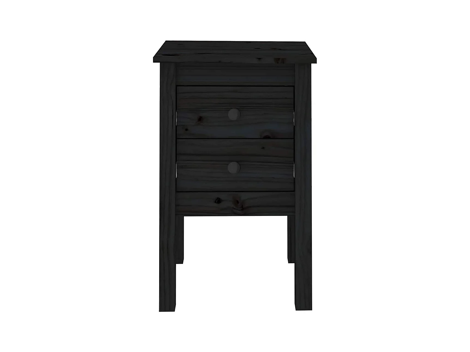 Mesitas de noche | Mesilla de noche 2 uds madera maciza de pino negro 40x35x61,5cm