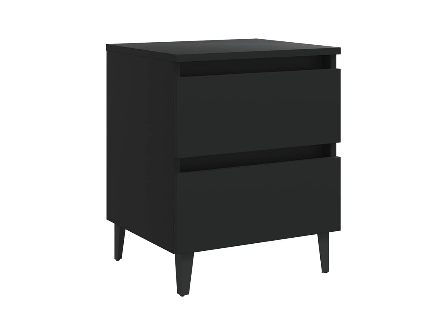 Mesitas de noche | Mesilla de noche 2 uds madera contrachapada negro 40x35x50 cm