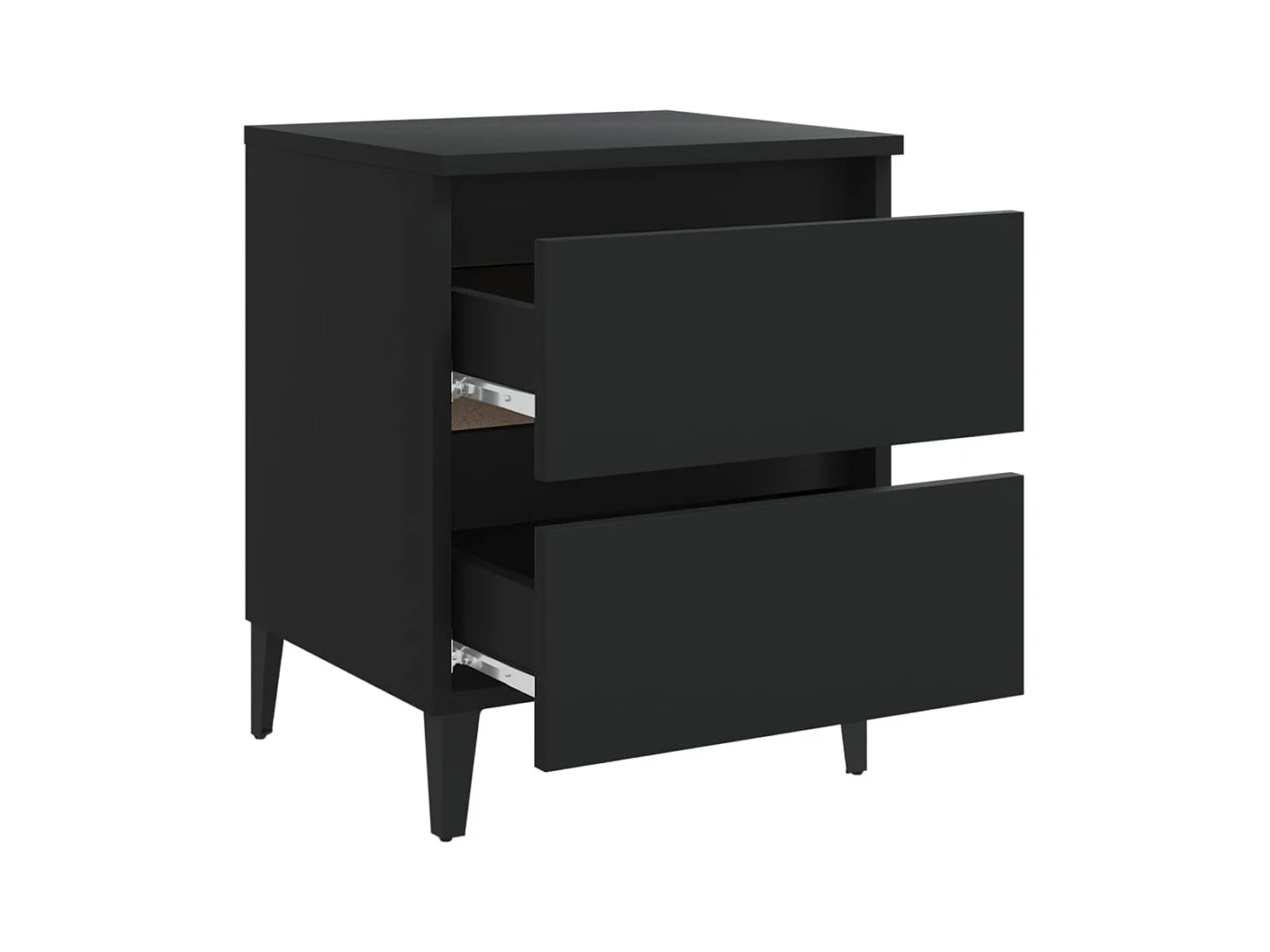 Mesitas de noche | Mesilla de noche 2 uds madera contrachapada negro 40x35x50 cm