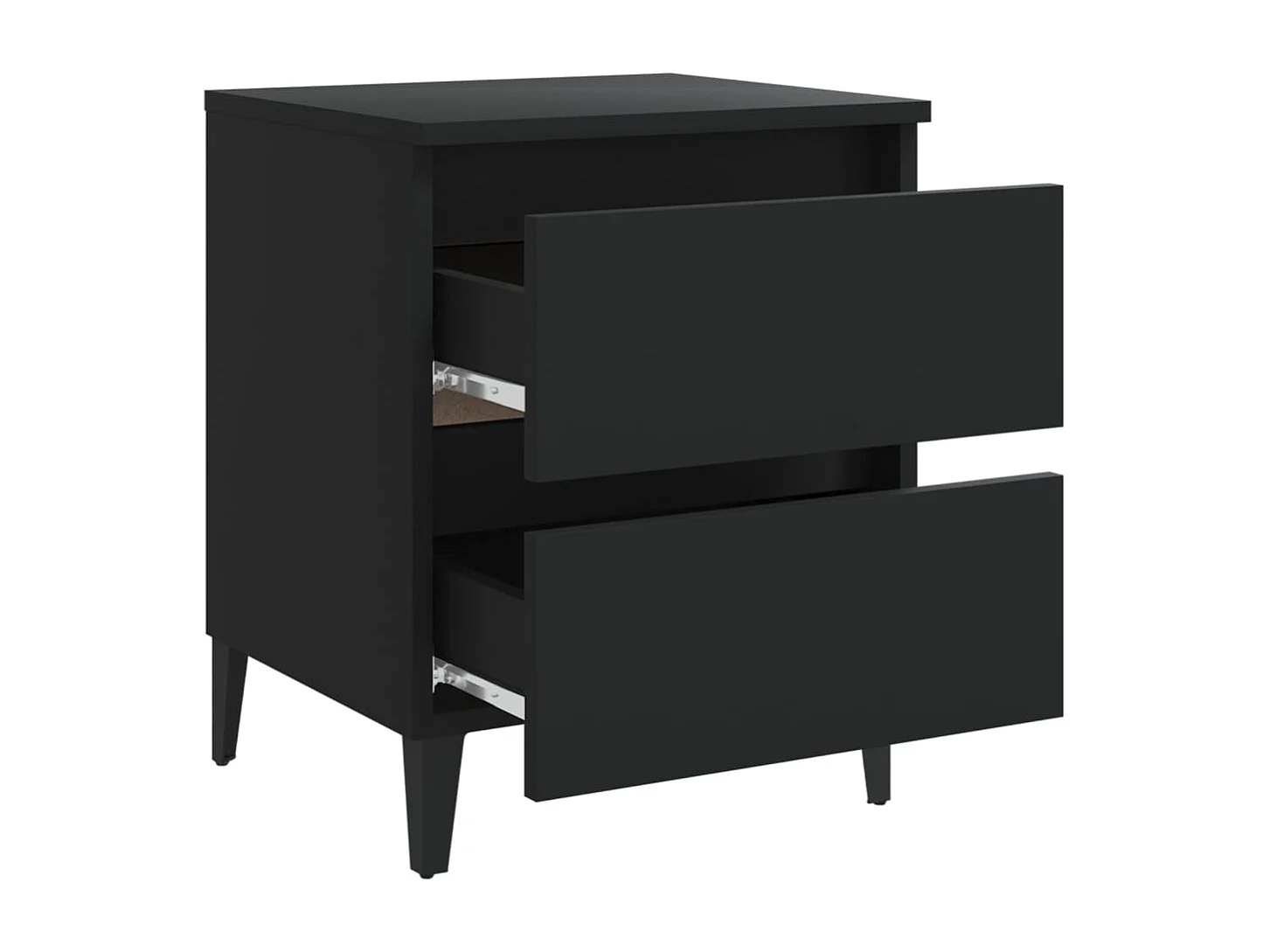 Nachttisch 2er Set-Beistelltisch Schwarz 40x35x50 cm Holzwerkstoff SHL77251