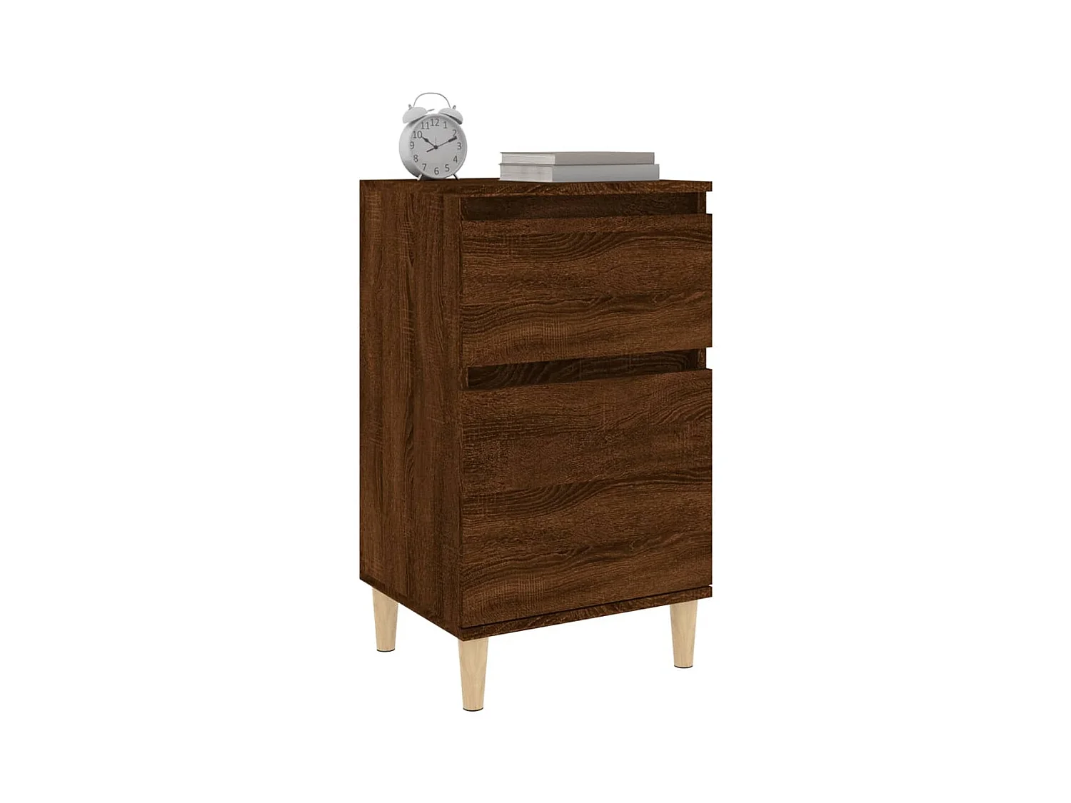 Tables de chevet lot de 2 avec tiroirs chêne marron 40x35x70 cm