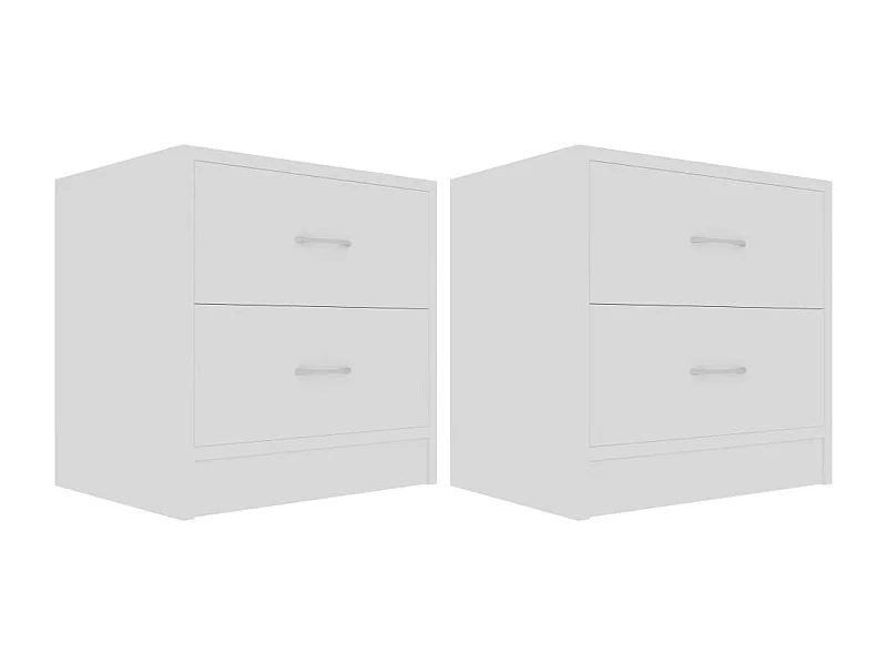 Tables de chevet-Tables de nuit 2 pcs Blanc 40x30x40 cm Bois d'ingénierie