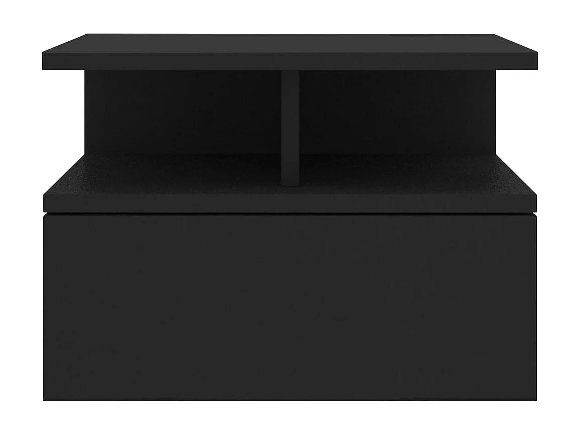 Nachttisch hängend 2er Set | Wand-Nachttische Schwarz 40x31x27 cm Holzwerkstoff SHL9308