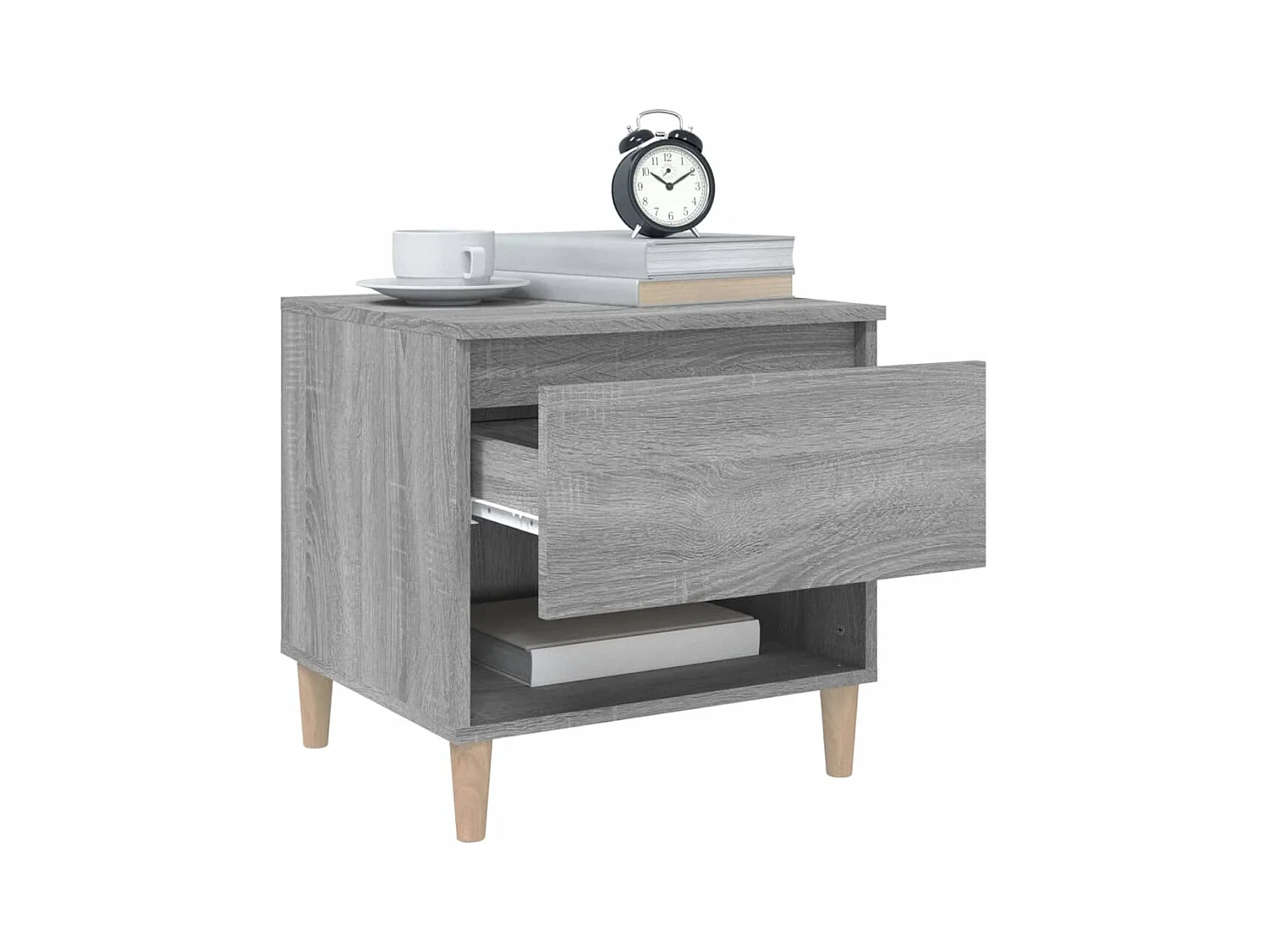 Mesa de Cabeceira Moderna 2 peças 50x46x50 cm deriv. madeira cinza sonoma