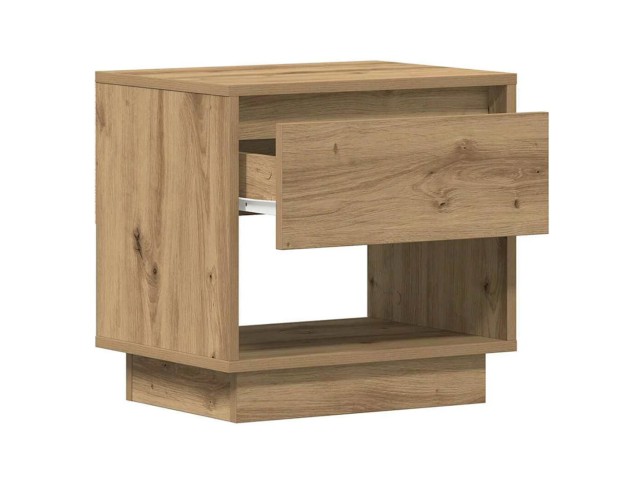 Table de chevet-Table d'appoint chêne artisanal 45x34x44 cm Bois d'ingénierie