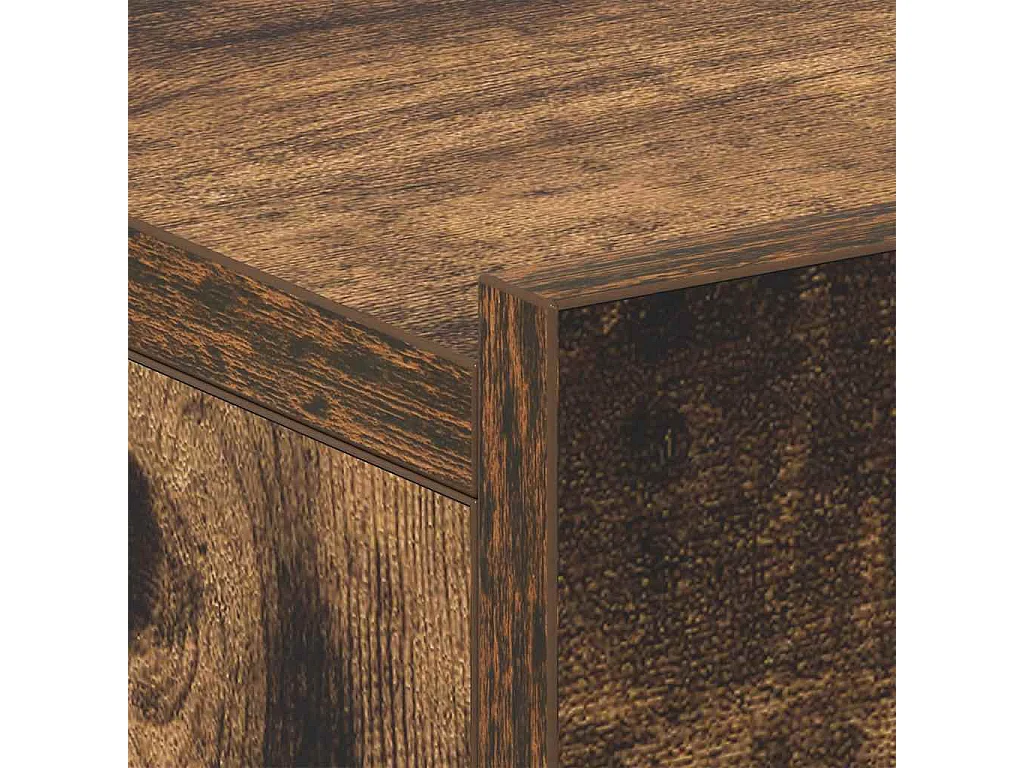 Mesita de noche | Mesilla de noche flotante 2 uds madera roble ahumado 40x30x15cm