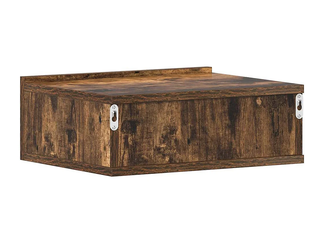 Hängender Nachttisch 2Stk Räuchereiche 40x30x15cm Holzwerkstoff SHL99697