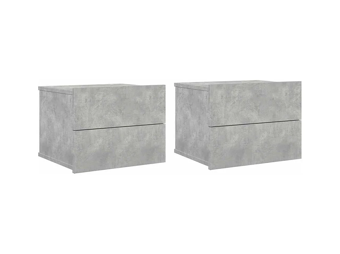 Mesitas de noche | Mesilla de noche 2 uds contrachapada gris hormigón 40x30x30cm