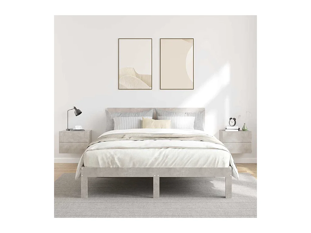 Mesitas de noche | Mesilla de noche 2 uds contrachapada gris hormigón 40x30x30cm