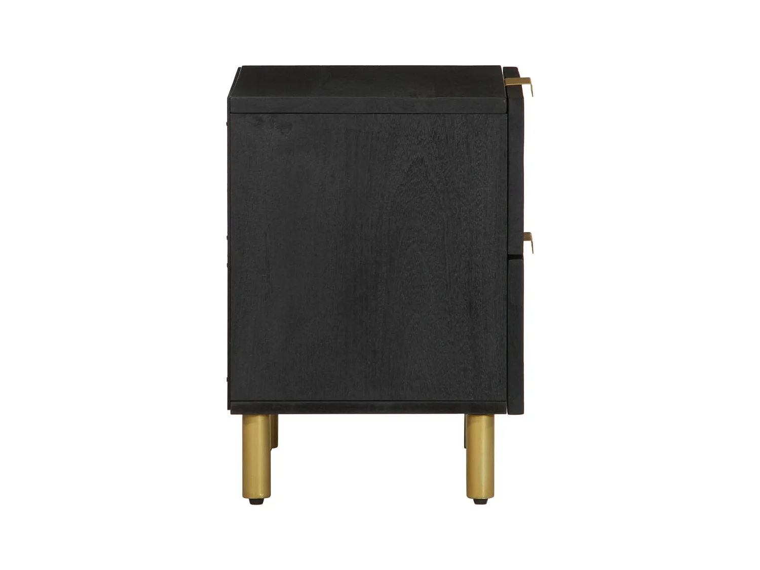 Mesitas de noche | Mesilla de noche 2 uds madera maciza de mango negro 40x33x46 cm