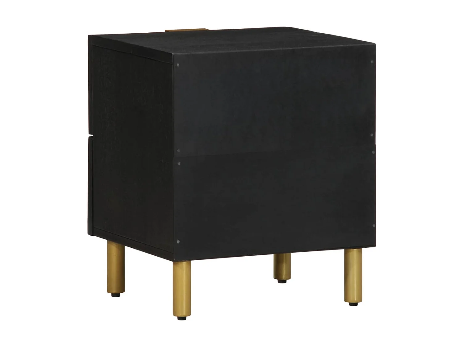 Mesitas de noche | Mesilla de noche 2 uds madera maciza de mango negro 40x33x46 cm