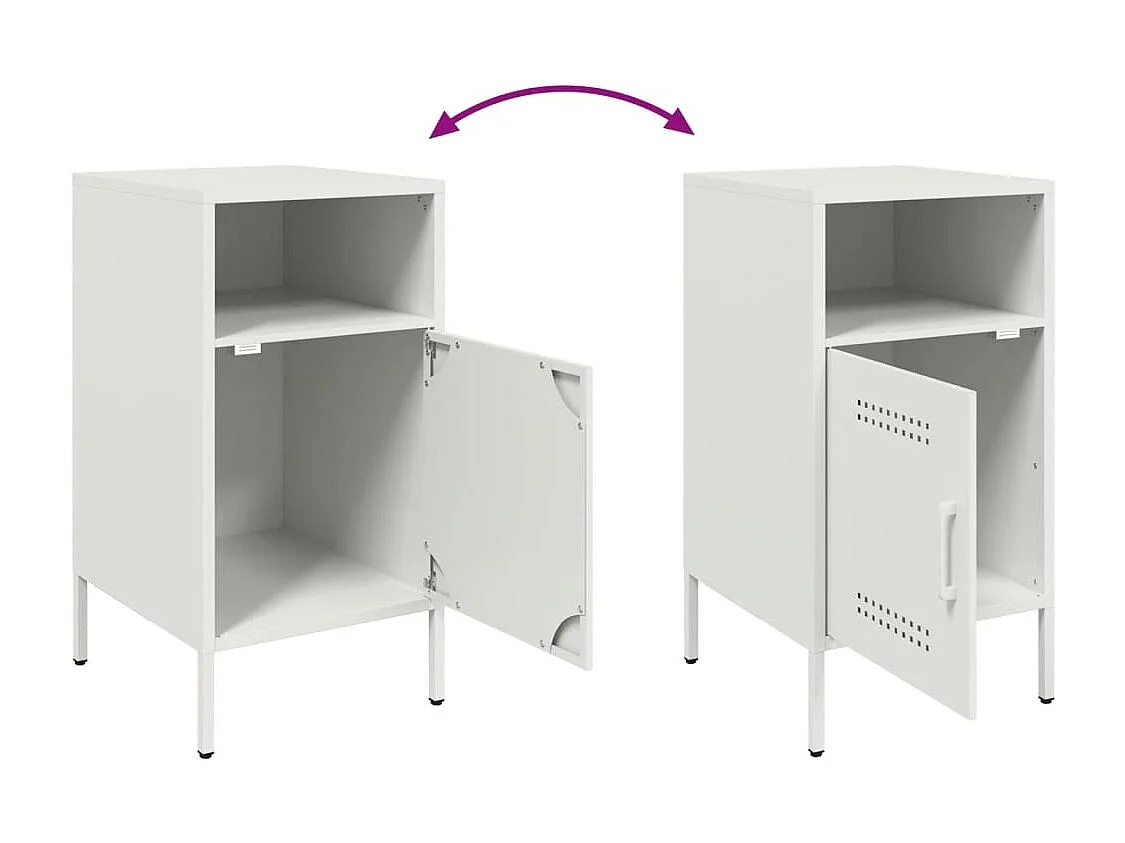 Nachttisch-Beistelltisch-Nachtschrank Weiß 36x39x68 cm Stahl SHL64734