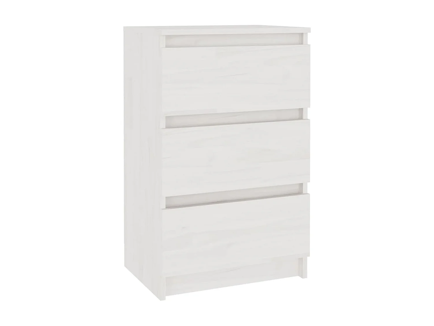 Nachttisch-Beistelltisch-Nachtschrank Weiß 40x29,5x64 cm Massivholz Kiefer SHL10735