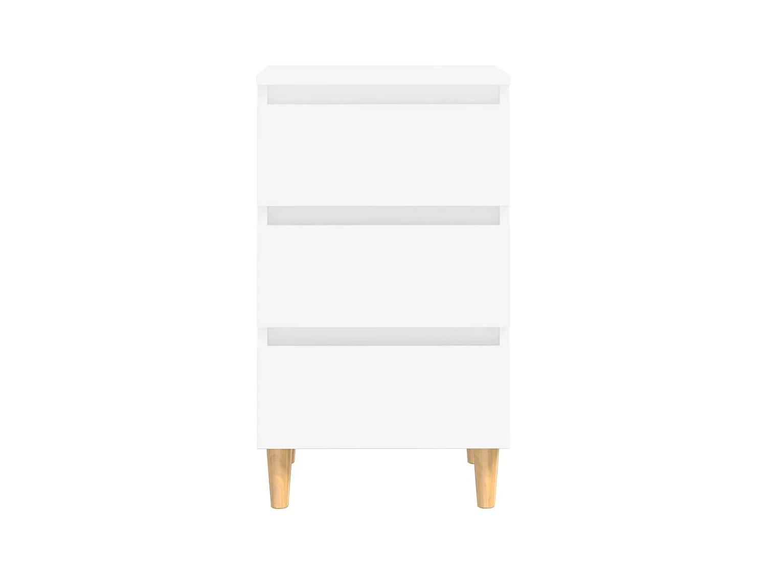 Mesita de noche | Mesilla de noche con patas de madera maciza blanca 40x35x69 cm